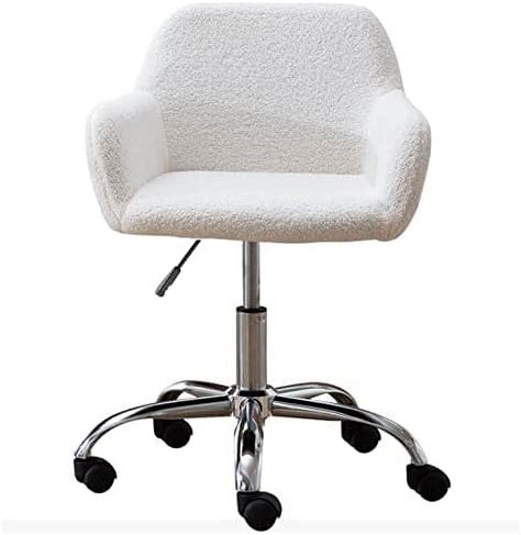 Nliboomlife White Desk Chair Fluffy Desk Chair Height Adjustable