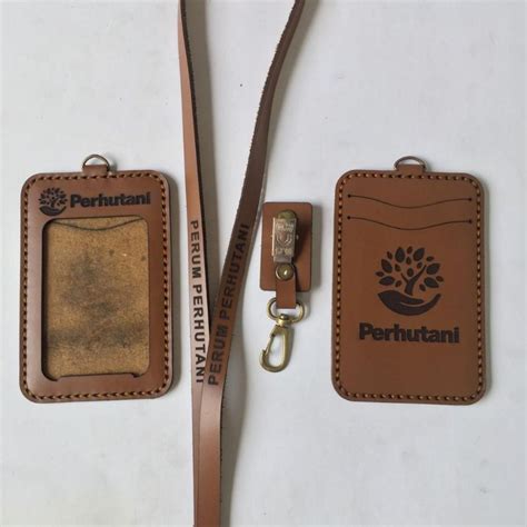 Jual Id Card Kulit Holder Id Card Leather Name Tag Card Name Tag