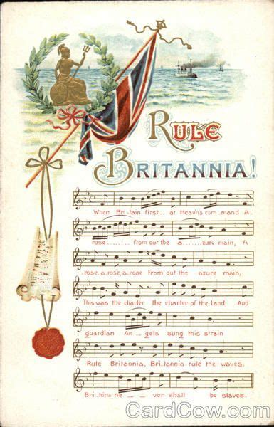 Rule Britannia With Flag Music Songs Lyrics British National