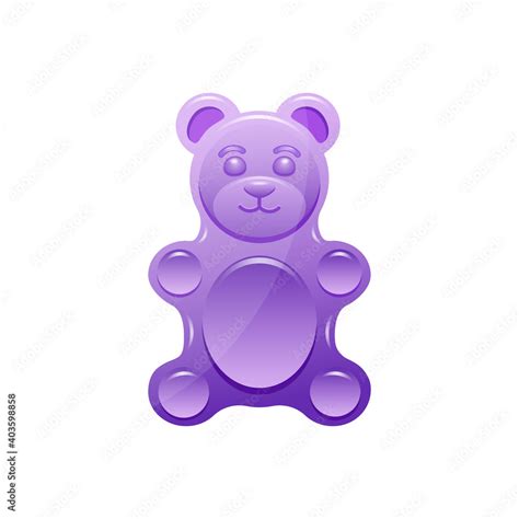 Purple gummy bear isolated on white background. Vector illustration Stock Vector | Adobe Stock