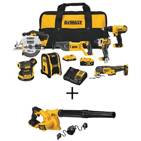 DEWALT 20 Volt MAX Lithium Ion Cordless Combo Kit 7 Tool With 20 Volt