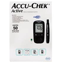 Kit Aparelho Monitor De Glicemia Accu Chek Active 50 Tiras Teste