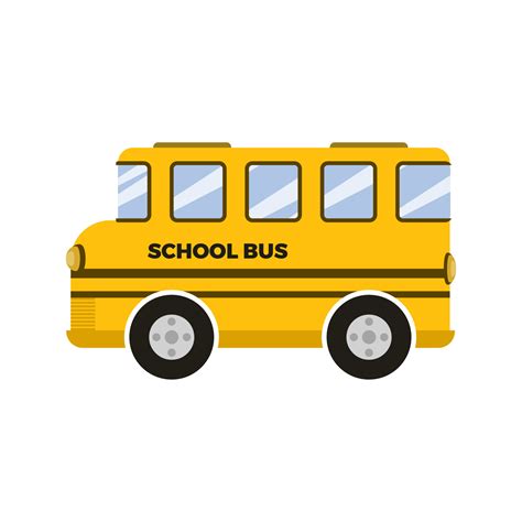 School Bus Illustration Cute Cartoon Style For Kids Editable File