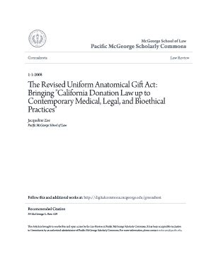 Fillable Online The Revised Uniform Anatomical Gift Act Fax Email