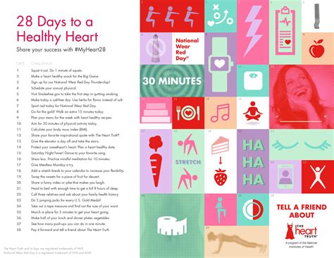 28 Days To A Healthy Heart Heart Month Ideas Heart Health Month American Heart Month