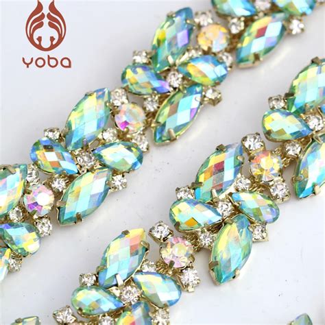 Aliexpress Buy 20mm 1 Yard Green AB Color Glass Strass