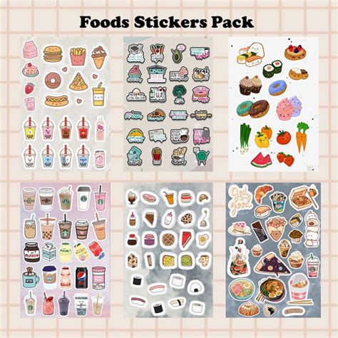 Jual Foods Stickers Pack Stiker Makanan Aesthetic Estetik Stiker Jurnal Vintage Shopee Indonesia