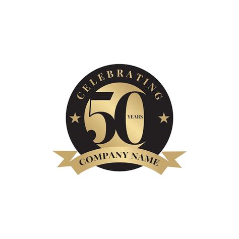 Premium Vector 50th Celebrating Anniversary Emblem Logo Design