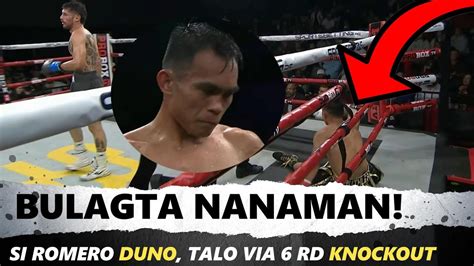 Breaking Knockout Nanaman Si Romero Duno Talo Kay Antonio Moran Via