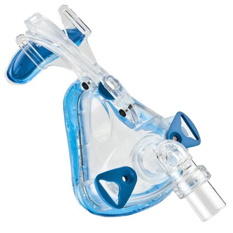 Blue White Pvc Full Face Cpap Mask With Headgear For Hospital At