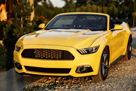 Yellow Ford Mustang Stock Photo Image Of Muscle Convertible 163464998