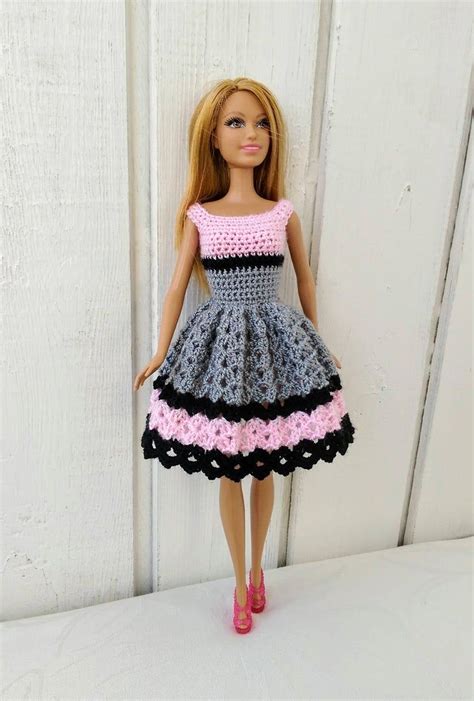 Barbie Clothes Barbie Crochet Dress For Barbie Doll 43b