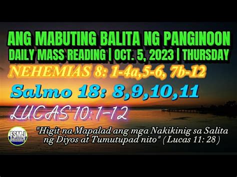 ANG MABUTING BALITA NG PANGINOON OCT 5 2023 DAILY MASS READING