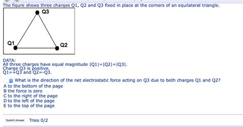 Solved The Figure Shows Three Charges Q1 Q2 And Q3 Fixed In