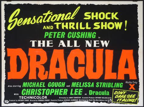 DRACULA (1958) Original Vintage Hammer Horror Style B UK Quad poster ...