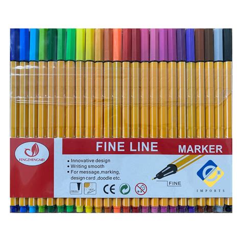 Kit 6 12 24 Cores Canetas Fine Line Ponta Fina Fineliner 0 4mm