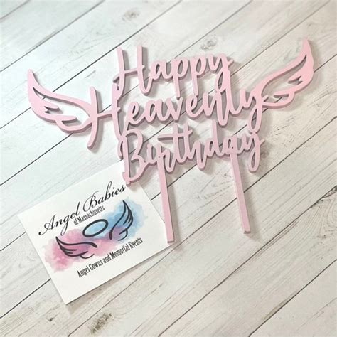 Happy Heavenly Birthday Cake Topper Etsy Uk