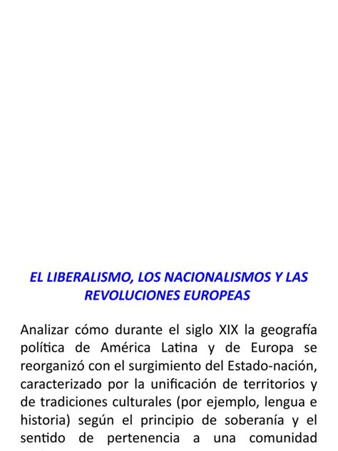 Clase Liberalismo Pdf Nacionalismo Nación