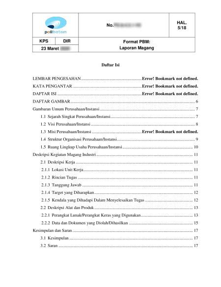 Cara Membuat Daftar Isi Di Laporan Magang Dengan Mudah