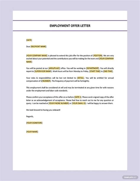 Indian Job Offer Letter Format Infoupdate Org