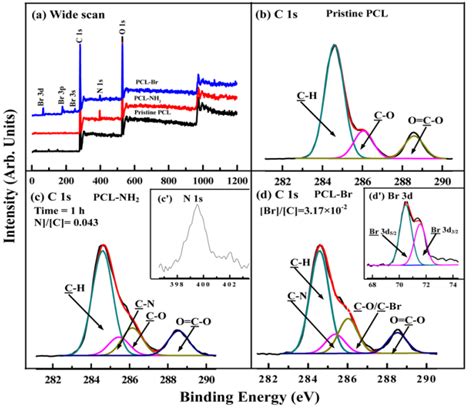 Wide Scan And C S Core Level Curve Fitted Xps Spectra Of The A B