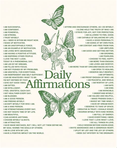 A Poster With Some Butterflies On It And The Words Daily Affirmations