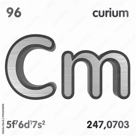 Curium Cm Chemical Element Sign Of Periodic Table Of Elements D