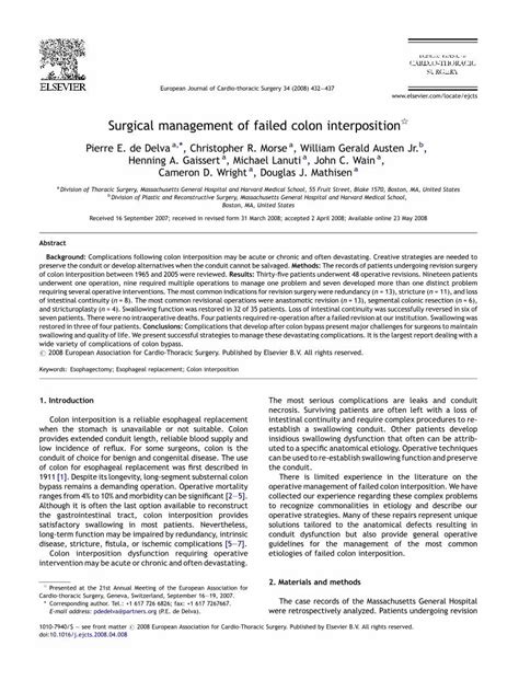 Pdf Surgical Management Of Failed Colon Interposition Dokumentips