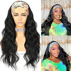 Sapphirewigs Body Wave Headband Wig Synthetic Long Wavy Wig For Women