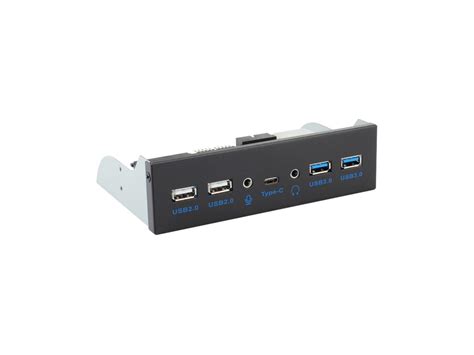 5 25 Inch Front Panel 5 Ports Usb Hub W Hd Audio Output Port And Microphone Input Usb 3 1 Gen 1