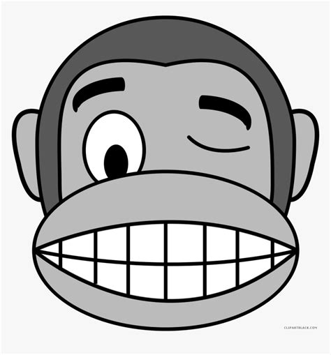 Monkey Emojis Animal Free Black White Clipart Images Monkey Scared