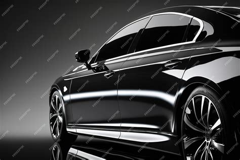 Premium Photo Shiny Black Car Polished With Dark Isolated Background