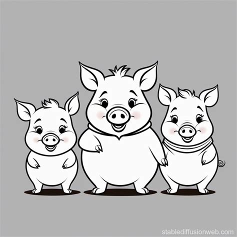 Disney's Three Little Pigs Story | Stable Diffusion Online