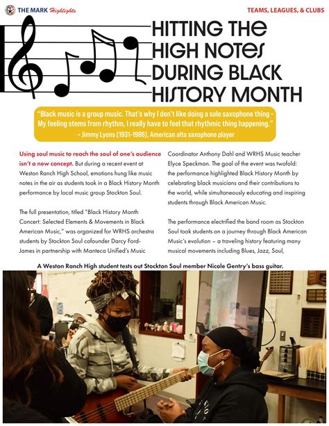 Hitting the High Notes During Black History Month by Manteca Unified