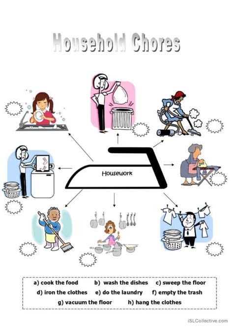 167 Chores English Esl Worksheets Pdf And Doc