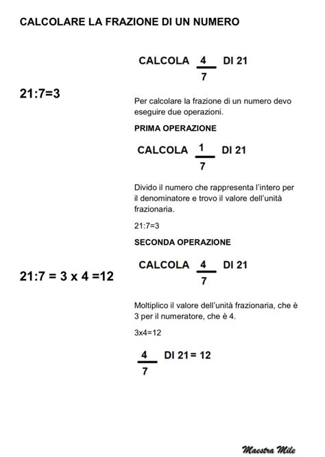 CALCOLA LA FRAZIONE DI UN NUMERO Blog Di Maestra Mile