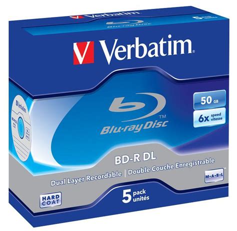 Verbatim X Bd R Dl Blank Blu Ray Discs Pack Jewel Case