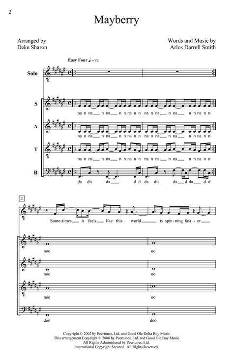 Mayberry Sheet Music by Deke Sharon (SKU: 08749909) - Stanton's Sheet Music