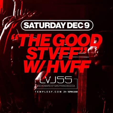 The Good Stvff Lvl Tickets At Temple Nightclub In Sf By Temple