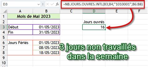 Formule Pour Calculer Les Jours Ouvr S Dans Excel