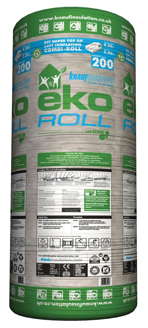 Knauf Eko Roll Loft Insulation Roll L 4 83m W 1 14 M T 200mm