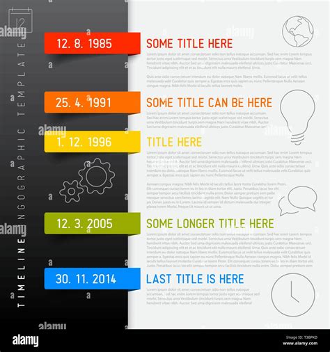 Vector Infographic Timeline Report Template With Icons Stock Vector