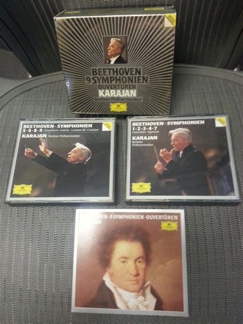 Beethoven 9 Symphonies Overtures ~ Karajan 6 Cd Box Set Berlin Philharmonic Orchestra