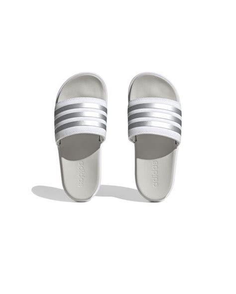 Adidas Adilette Platform Slides In Metallic Lyst