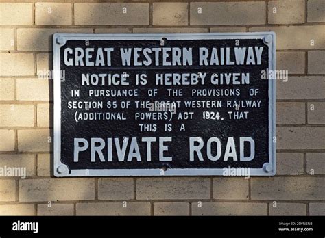 A Vintage Great Western Railway Cast Iron Private Road Keep Out Sign At