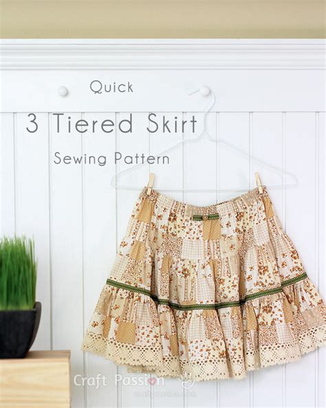 3 Tiered Skirt Quick Sewing Pattern And Tutorial Craft Passion