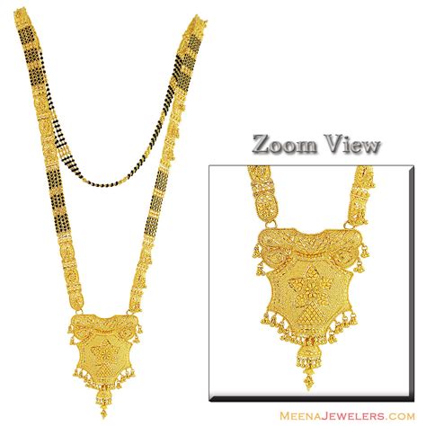 22k Gold Mangalsutra 30 Inches Chms12024 22 Karat Gold Fancy Long