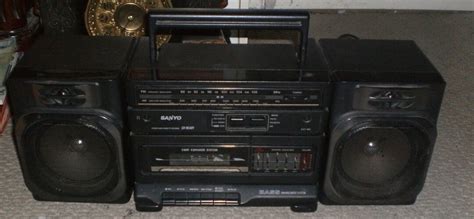 Vintage Sanyo M9100 Portable Ghetto Blaster Boom Box Boombox Cassette Tape Player Amfm Radio