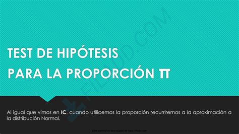 Solution Test De Hipotesis Para La Proporcionpdf Studypool