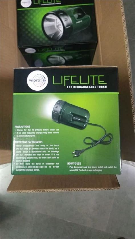 Plastic Wipro Lifelite Cl Watt Rechargeable Led Torch Cool White